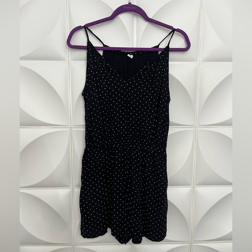 Old Navy Black and White Polka Dot Romper